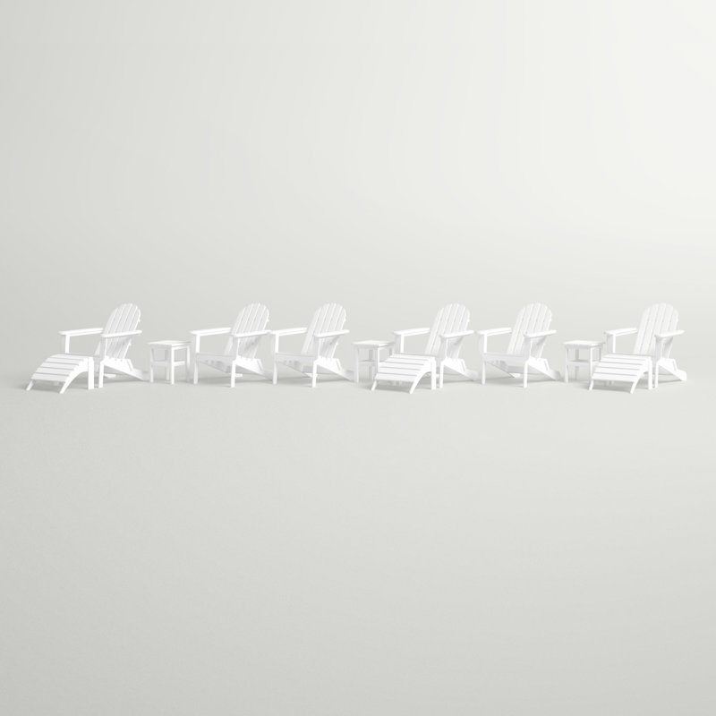 Leighton Foldable Outdoor Adirondack Set, White