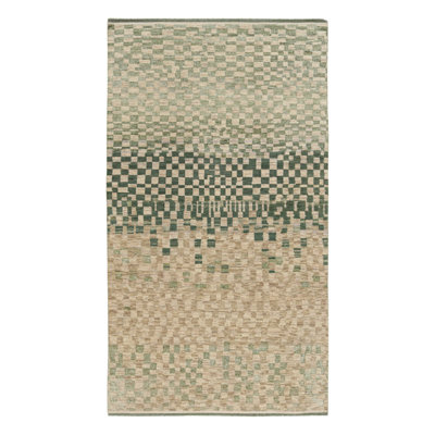Moroccan Hand Knotted Geometric Area Rug