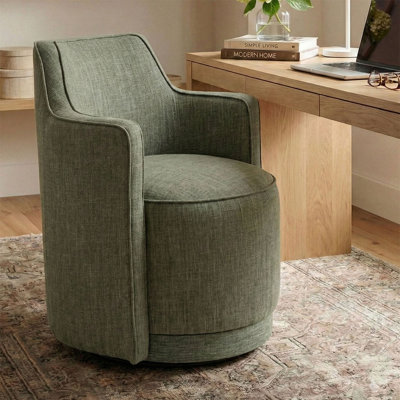 Upholstered Fabric Fully Assembled Swivel Office Armchair