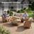 5 Persons All-Weather Wicker Outdoor Sofa Set With Cushion