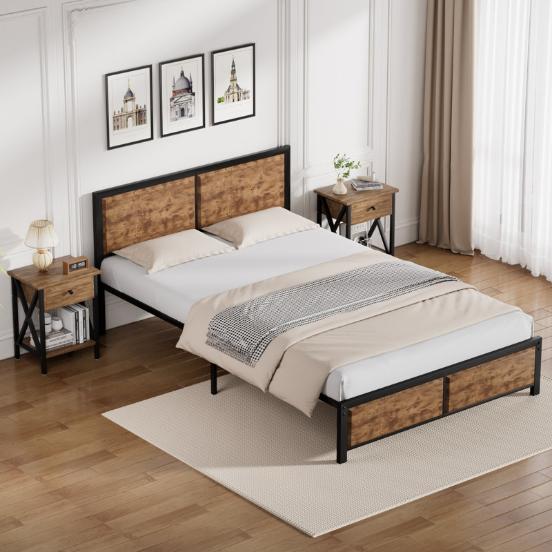 Metal Piece Bedroom Set, Brown