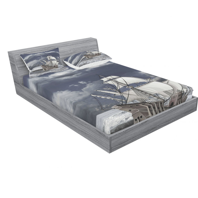 Ensemble de draps Cloudy Sky, Ensemble de draps pour lit double avec un drap-hou