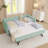 Twin Size Cozy Gingham Daybed With Trundle, Linen Fabric Sofa Bed With Usb Port & Wave Shaped Headboard, No Box Spring Needed-1823406065