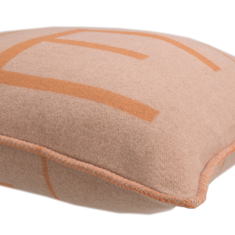 Housse et insert de coussin carré en mélange de laine Rhoda, H 21,65 po x l 21,65 po, Orange