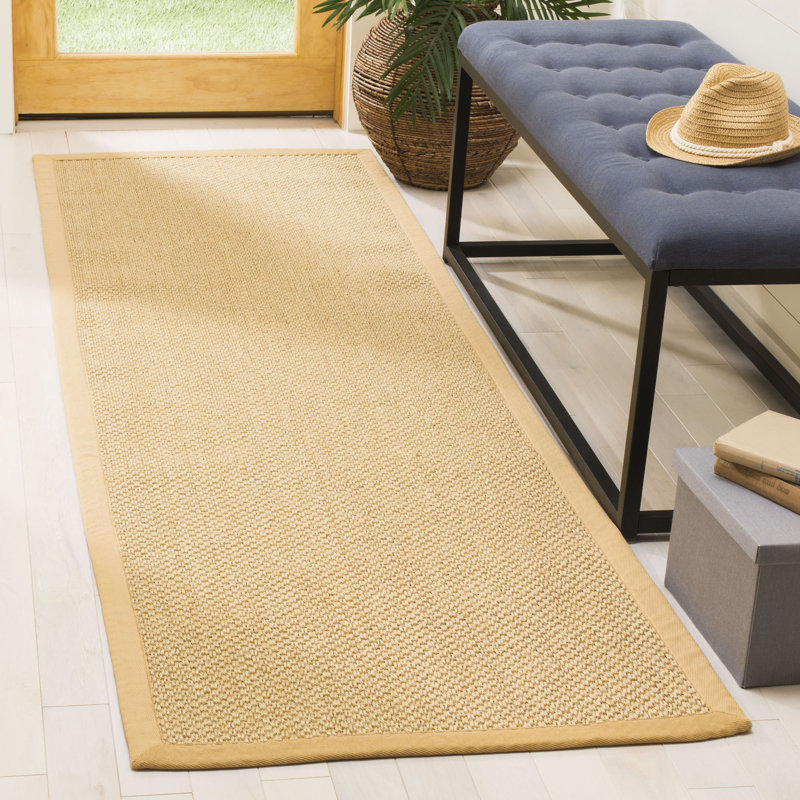 Auckland Handmade Jute/Sisal Maize/Wheat Area Rug, Runner 2'6" x 10'
