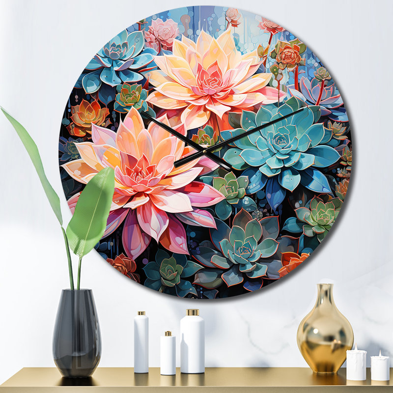 Horloge murale florale verte et grasse Serenade IV, Petit