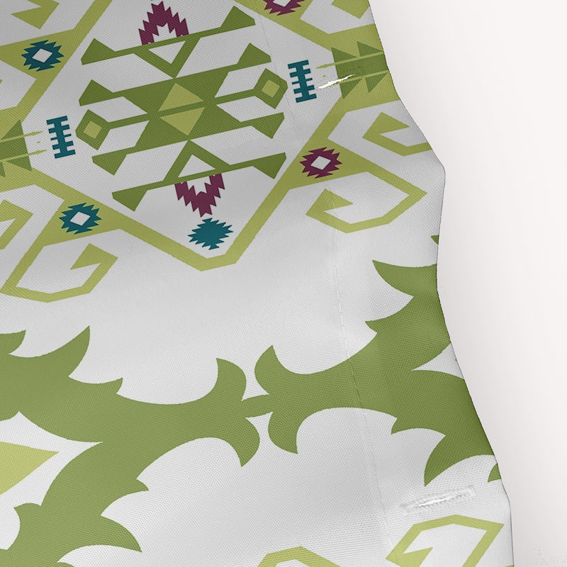 Rideau de douche simple à motif floral Musser, Vert