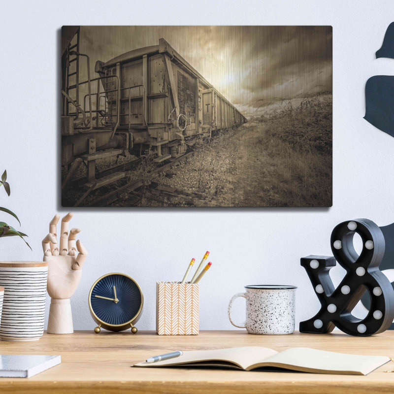 "Le train perdu" par Sebastien Lory, H 12 po x l 16 po
