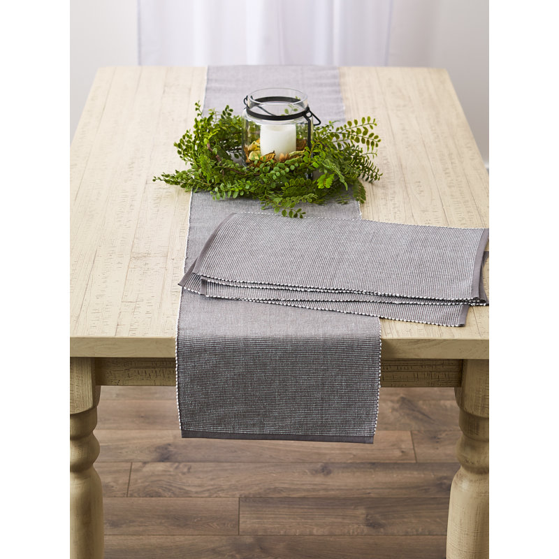 100% Cotton Table Runner, 72" x 13", Gray