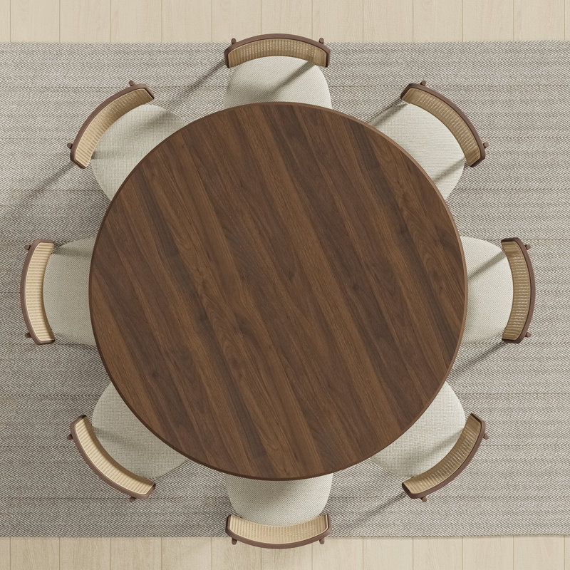 Table de salle à manger en bois massif, H 30 po x L 60 po x l 60 po, Noyer