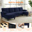 Canapé modulaire en chenille de 110 po en forme de U avec double chaises et accoudoirs larges-714563732