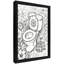 «Black», art floral rétro encadré noir-1141524849