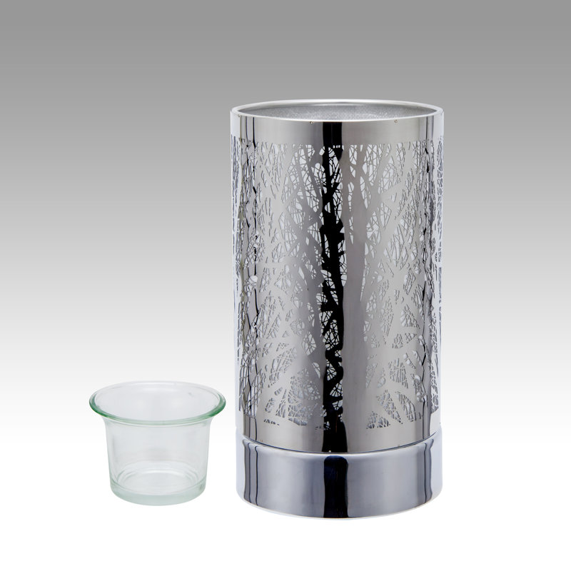 Silver Stainless Steel Touch Lamp Oil and Wax Warmer