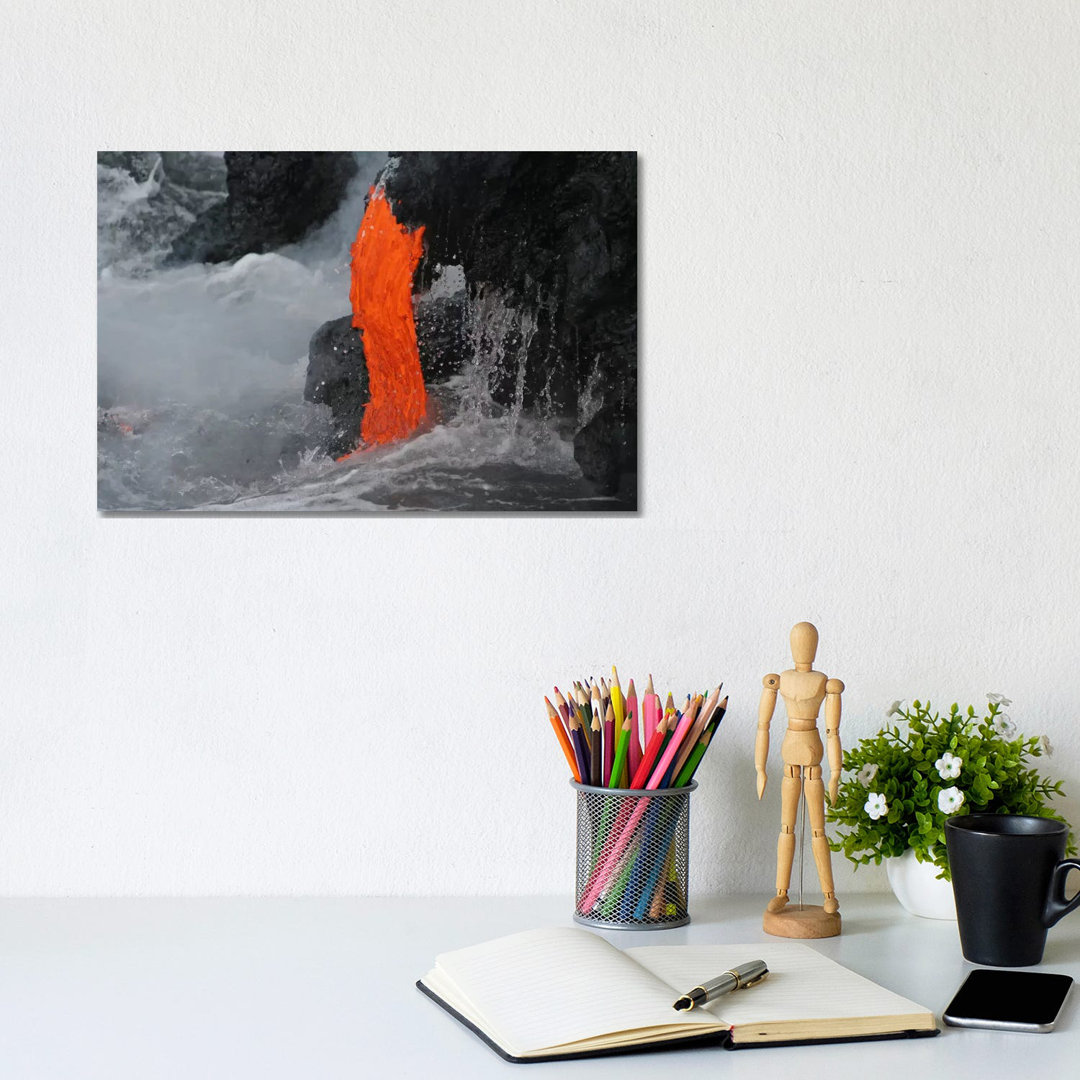 Kilauea Lava Flow Sea Entry, Big Island, Hawaii I by Martin Rietze - Wrapped Canvas Print