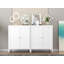 Buffet latéral à 2 portes en métal pour chambre à coucher, salon, entrée, couloir, maison, hôtel, bureau, garage, cuisine, 1 tablette amovible.-242501351