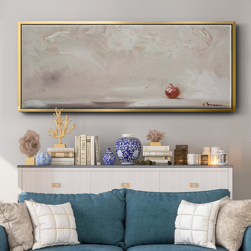 Lonley Apple- Framed Canvas, 12" H x 30" W