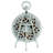 Antique White Mantel Clock With Pewter Finish And Iron Base