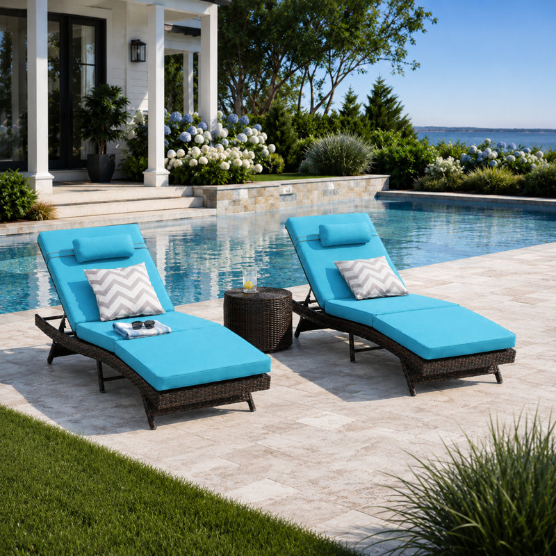 Boho Upholstered Rattan Lounge Chair (Set of 2), Deep Seating Wicker Accent Chair with Thick Cushions & Sturdy Frame