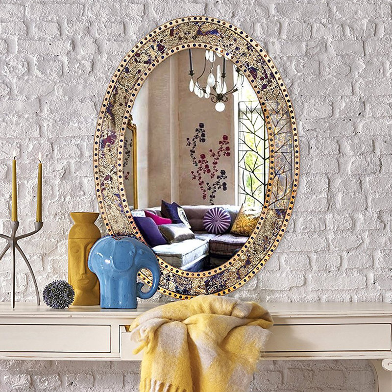 Kilmore Oval Wall Mirror, Fired Gold