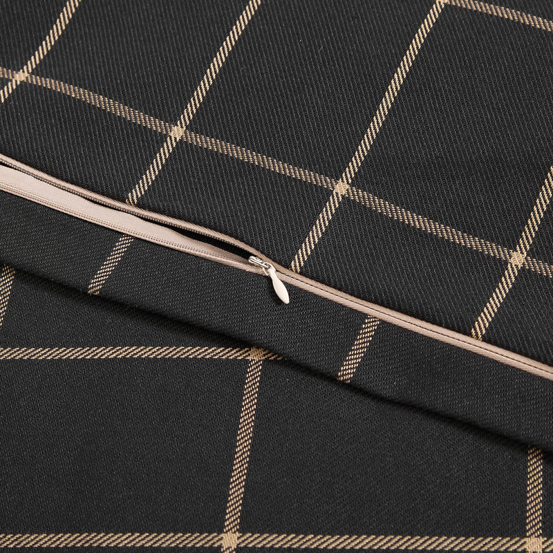 Windowpane Black/Hunter Green/White Polyester Piece Sham, Black