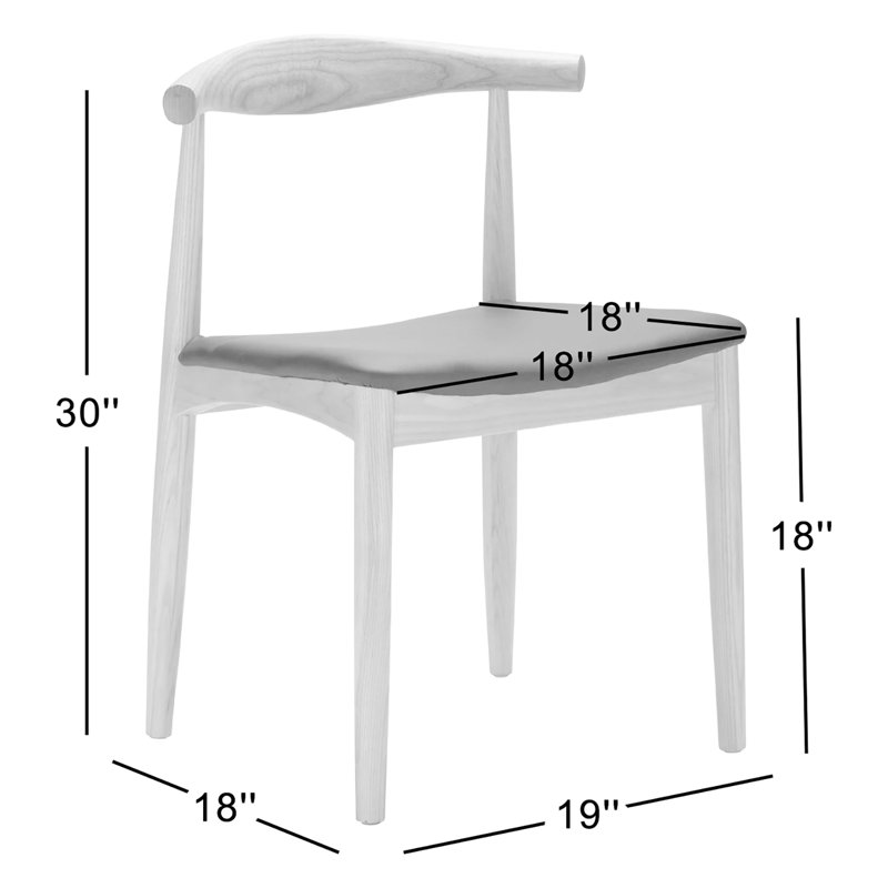 Chittum 18'' H Faux Leather Upholstered Beech Side Chair, Natural