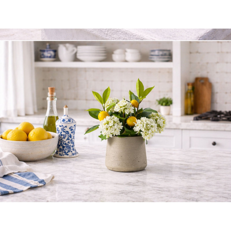 Faux Fruit and Floral Arrangement