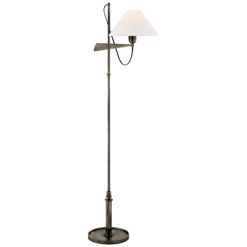 J. Randall Powers Hargett Bridge Arm Floor Lamp, Bronze, Fabric