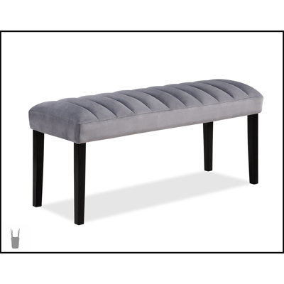 Ensemble de salle à manger 6 pièces contemporain avec table rectangulaire en faux marbre, chaises et banc rembourrés noirs, capitonnage, fabrication en bois massif