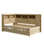 Lit de jour simple en bois avec lit gigogne et tablettes de rangement USB-589853009