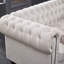 Canapé Chesterfield en tissu beige (beige)