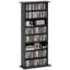 Étagère de rangement pour DVD à 8 niveaux avec tablettes réglables noir