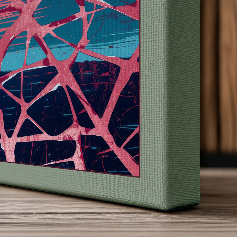 Sun and Fractured Sky Abstract - Wrapped Canvas, 24x16 - 61.0 x 40.6 cm, Sage Border