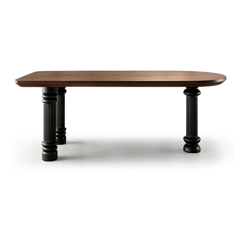 Walnut Rectangular Solid Wood Dining Table, 29.53"H×62.99"L×27.56"W