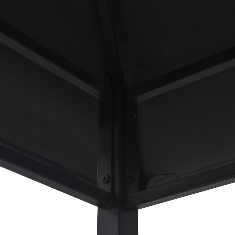 Anthracite Steel BBQ Gazebo with Double-Layer Roof