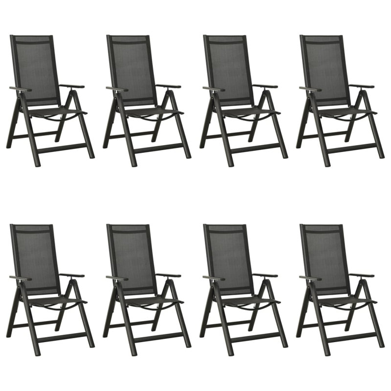 Betania 8 - Person Patio Dining Set with Rectangular Table, Anthracite, Anthracite