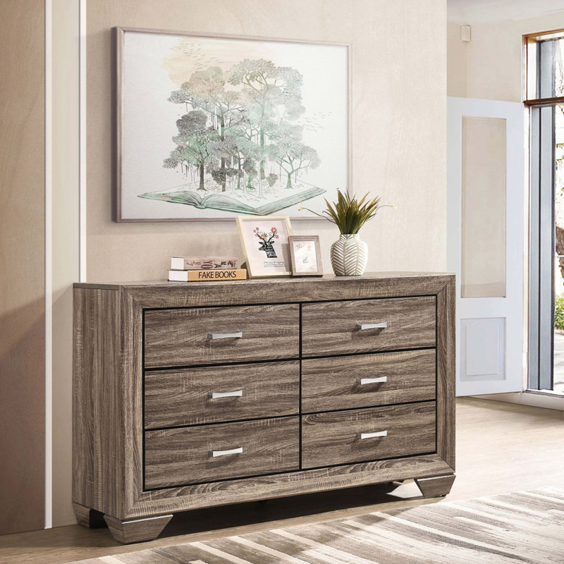 Commode 6 tiroirs Harrison, Taupe