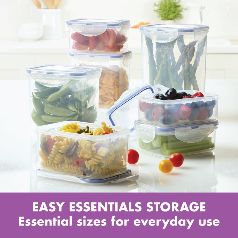 Clear BPA-Free Plastic Food Storage Container Set, 14-Piece