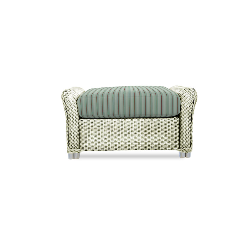 Reflections Outdoor Ottoman, Ivory, Friendly Flax