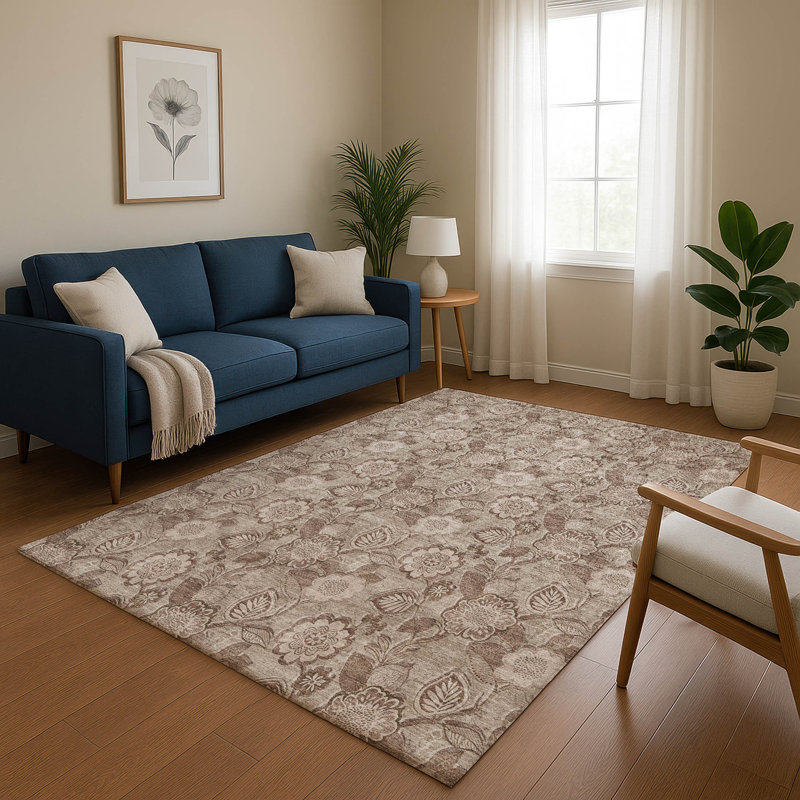 Tapis floral de qualité supérieure lavable à la machine Ralston AMF1939, Rectangle 10 pi x 14 pi