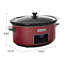HomeCookin Programmable Slow Cooker 8QT Red-88793420-88793419