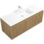 Ensemble de meuble-lavabo flottant simple Massias avec comptoir blanc Massias-300760601