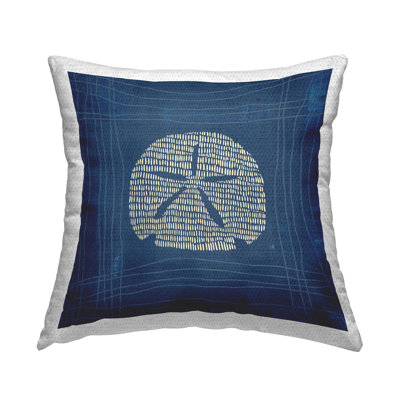 Sand Dollar on Blue Printed Outdoor Throw Pillow Design by Jetty Home, LLC