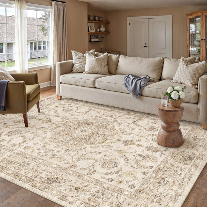 Tapis oriental lavable avec envers antidérapant Vicky, Rectangle 9 pi x 12 pi