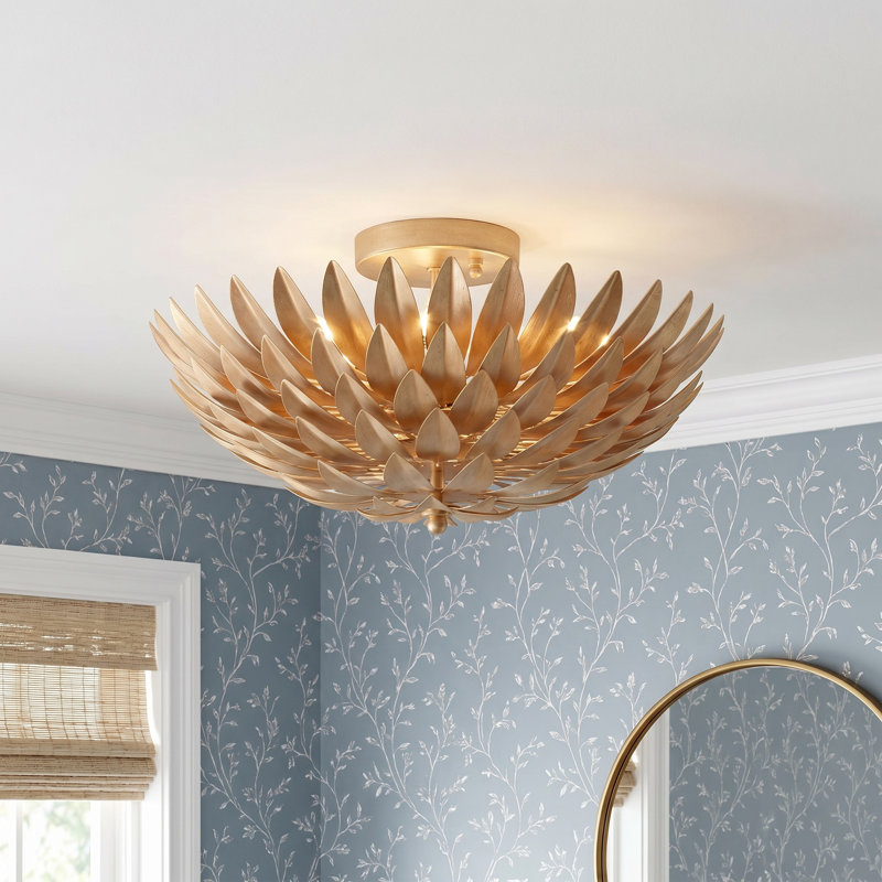 Margo Semi Flush Mount, Antique Gold