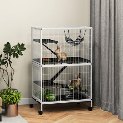 50" H 5 Small Animal - White With , 4 Doors For Ferrets & Chinchillas 50.5" Large Cage By Ferrets, Chinchillas, Doorway Accessibility