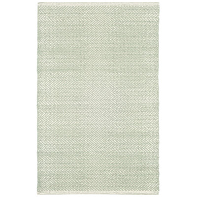 Herringbone Ocean Handwoven Cotton Rug