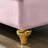 Stylish Pink Velvet Chaise With Functional Storage Compartment Present - Modern Design, Comfortable Upholstery, Spacious Storage, Golden Metal Legs, Easy Installation Process Followed Featuring