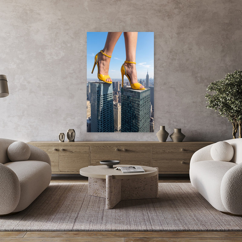 «Queen of New York», art abstrait abstrait contemporain de la ville, H 48 po x l 32 po