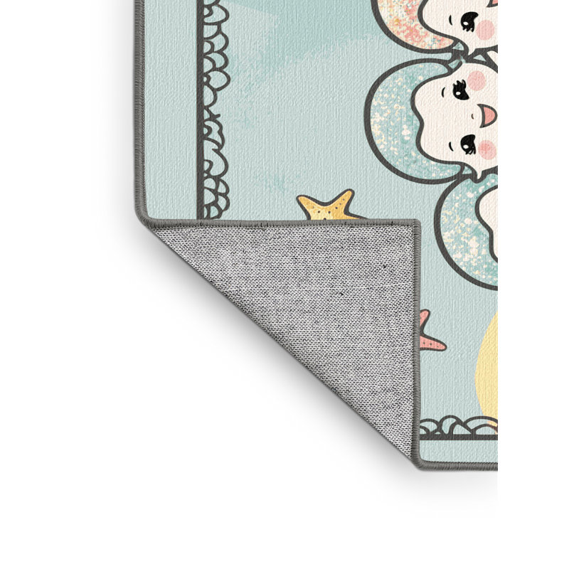 Tapis pour enfant East Urban Home Mermaids, Rectangulaire 8 pi x 12 pi