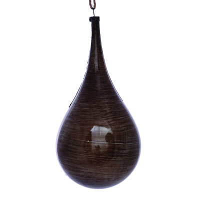 4" Wood Grain Teardrop Christmas Ornament